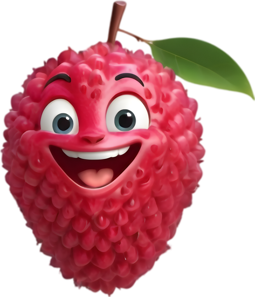Cute Cartoon Smiling Lychee Graphics for All Ages. . png