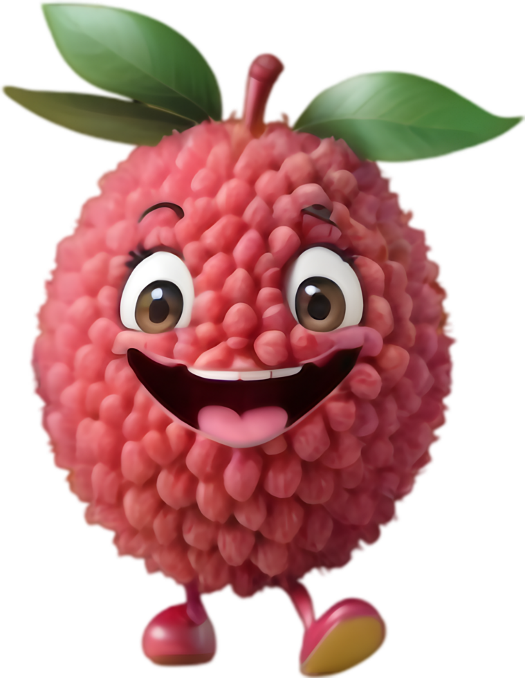 Adorable Smiling Lychee Clipart for Food Blogs. . png