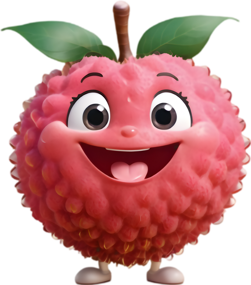Joyful Smiling Lychee Illustration for Printables. . png