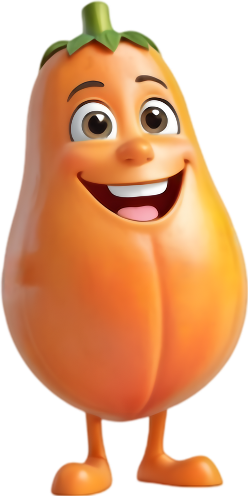 Delightful Happy Face Papaya Illustration to Enjoy. . png