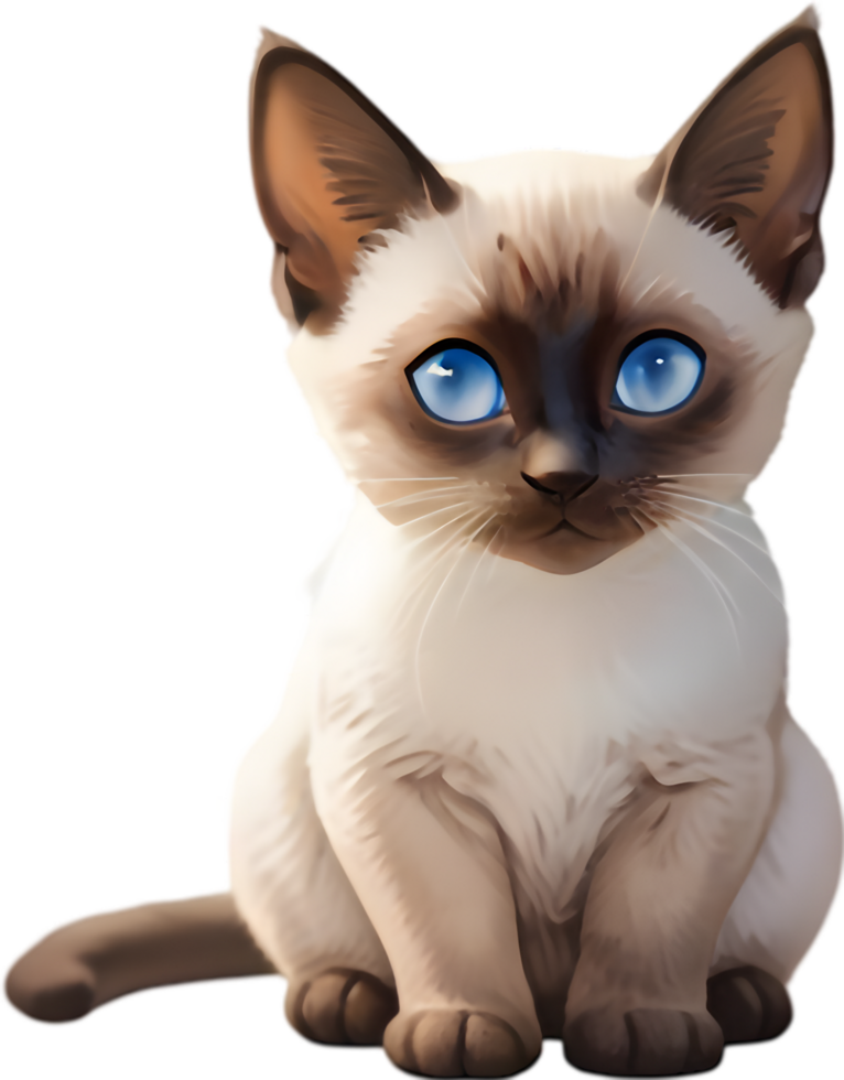 Delightful and Cute Siamese Cats Illustrations Online. . png