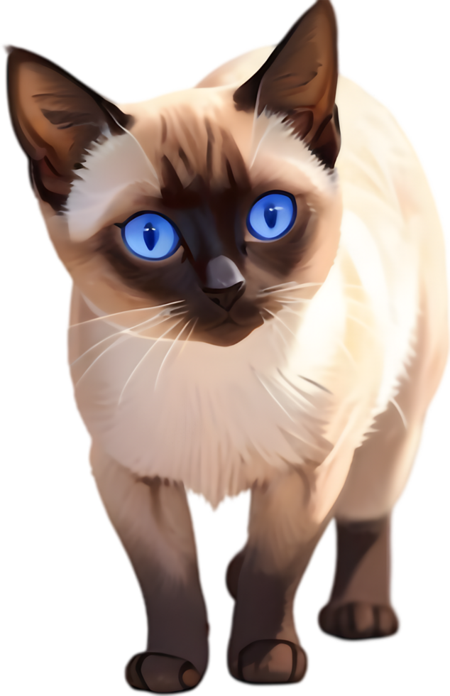 Charming and Playful Siamese Cats Graphics Available. . png