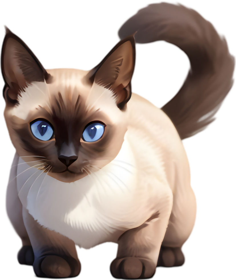 Fun Siamese Cat Art for Scrapbooking Projects. . png