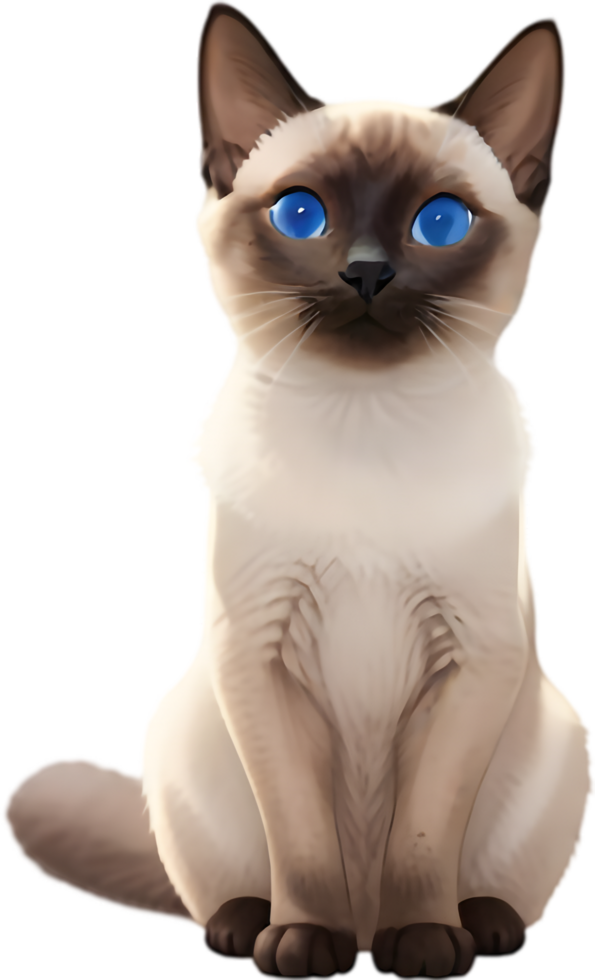 Adorable Siamese Cat Designs for Digital Use. . png