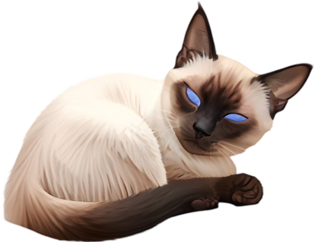 Playful Siamese Cat Clipart for Fun Designs. . png