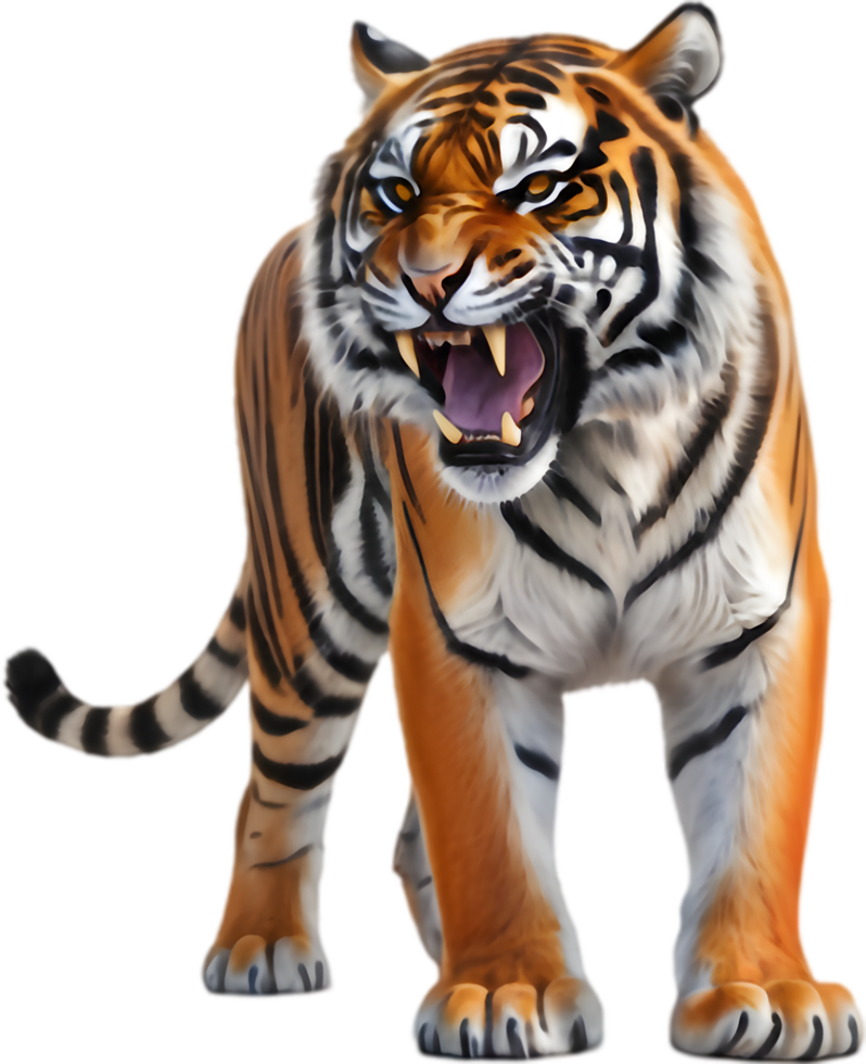 Cheerful Cartoon Tigers Ideal for Childrens Projects. . png