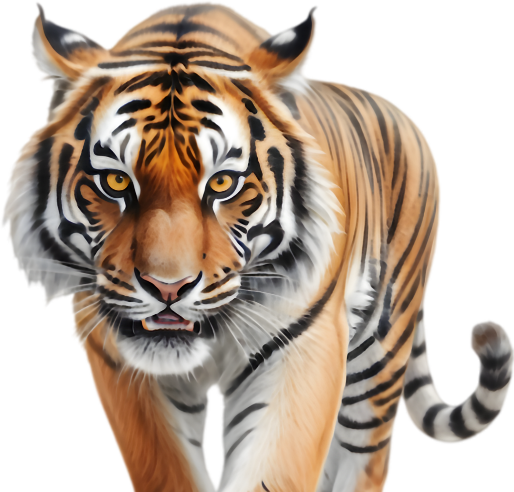 Vibrant Tiger Clipart for Event Posters. . png