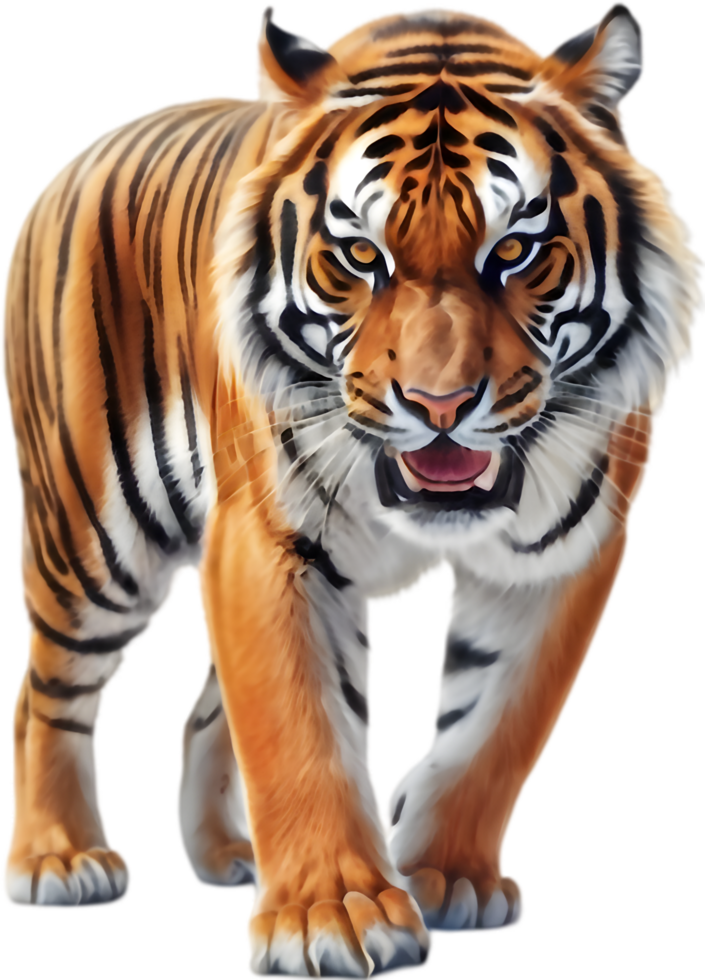 Colorful Tiger Artwork for Graphic Design. . png