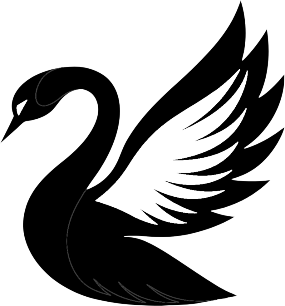 Unique Black Mute Swan Clipart for Printing. . png