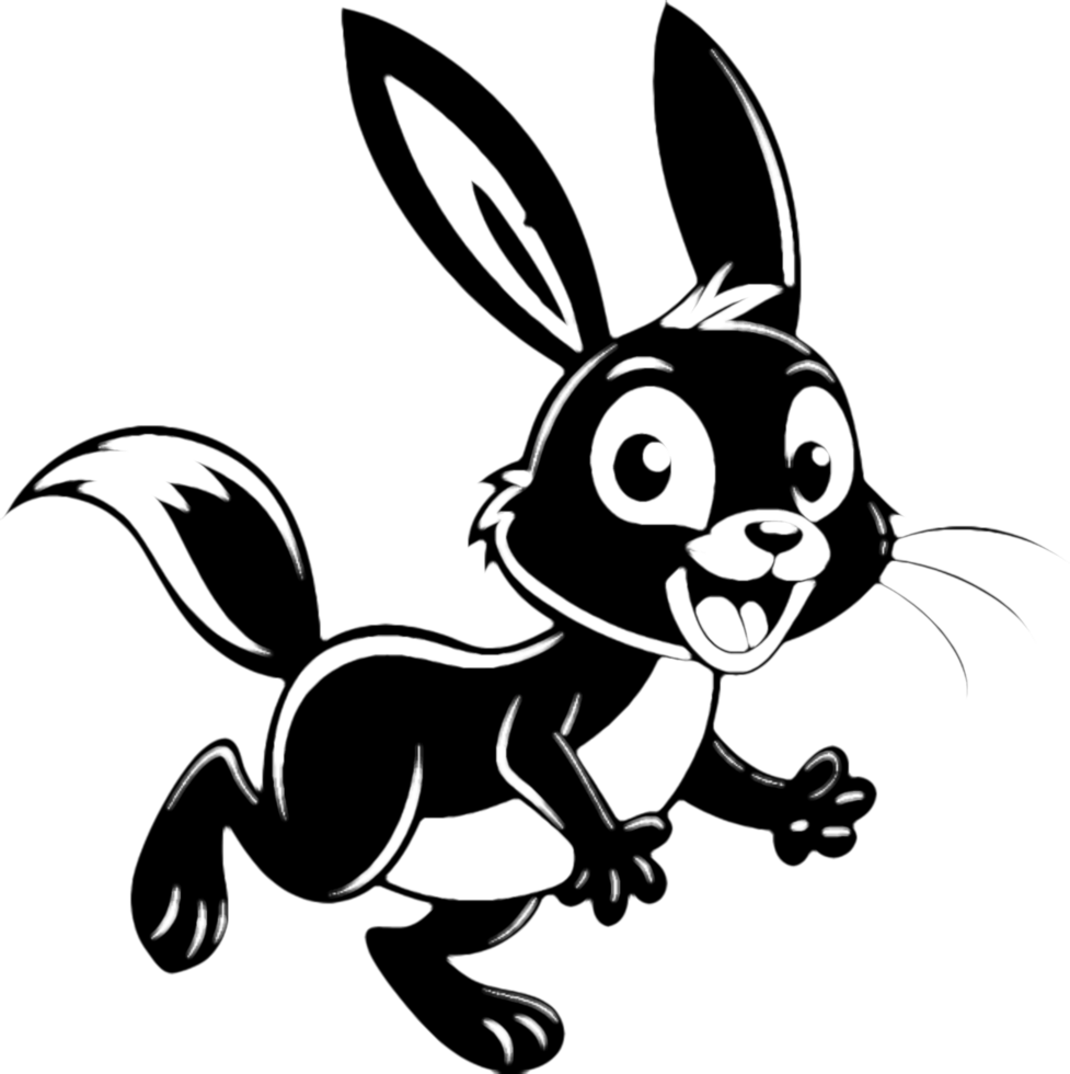 Minimalist Black Rabbit Design with Long Ears. . png
