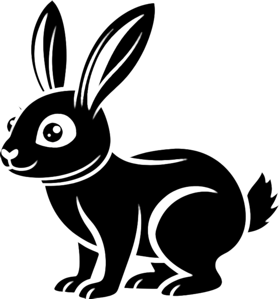 Long-Eared Rabbit Silhouette for Creative Projects. . png
