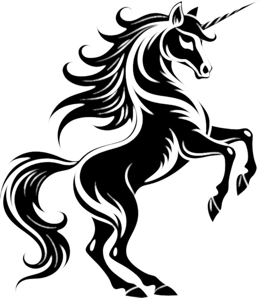 Playful Spiraling Horned Unicorn Clipart Collection Online. . png