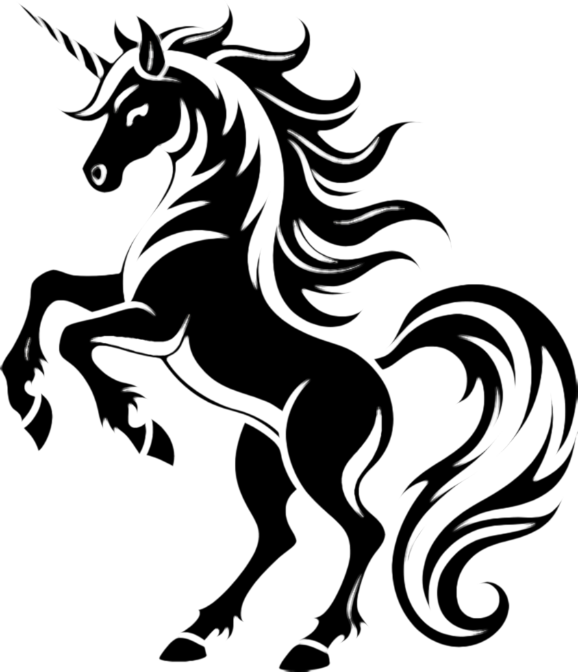 Charming Black Unicorn Design for Home Projects. . png