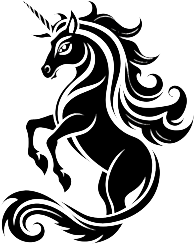 Spiraling Horn Unicorn Clipart for DIY Projects. . png
