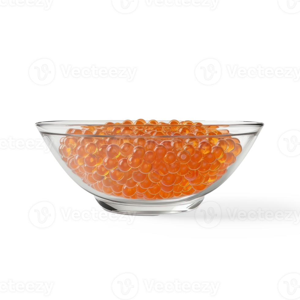 orange bauble tea in a glass bowl on a transparent background png
