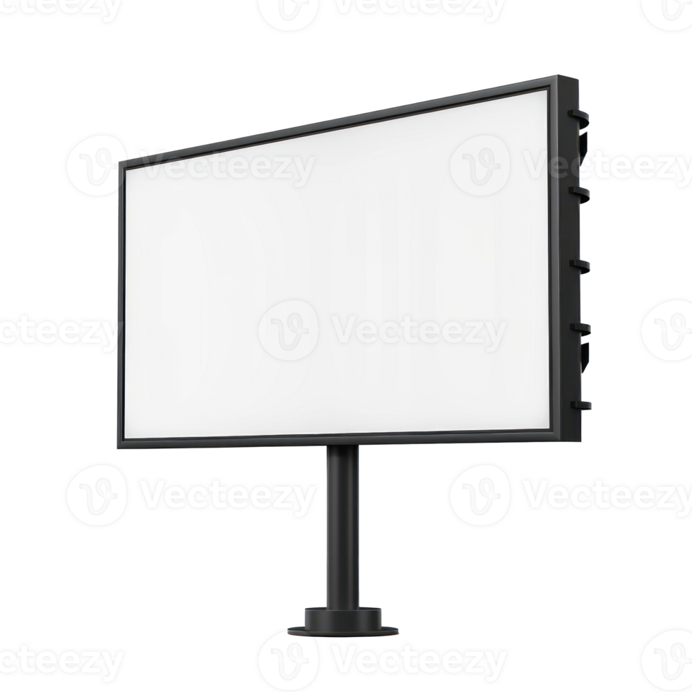 a blank billboard on a standon transparent background png