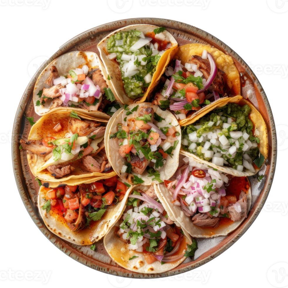 a plate of tacoson transparent background png
