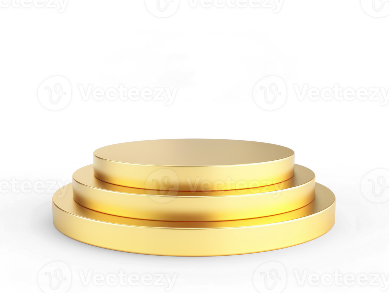 golden podium with three stacked gold coins on a white background png