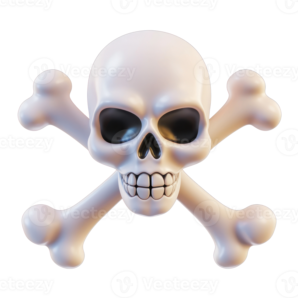 a skull and crossbones on a transparent background png