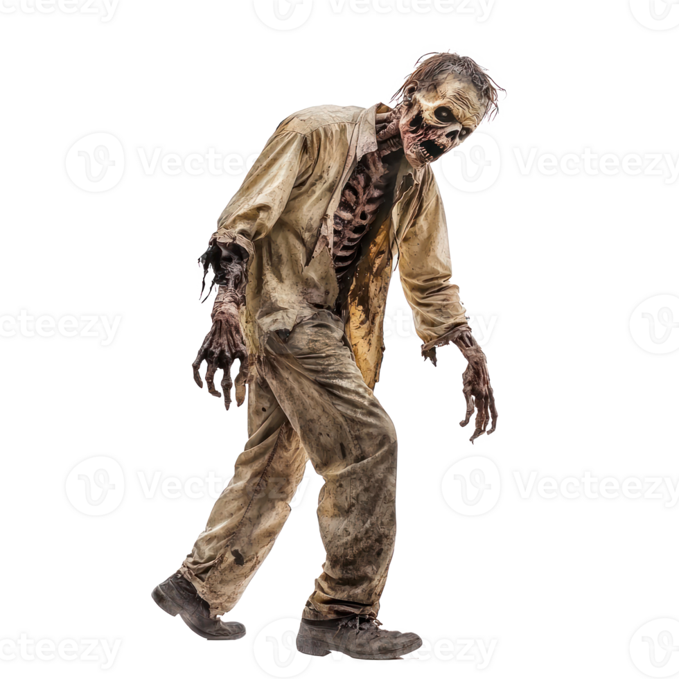 zombie walking isolate on transparency background png