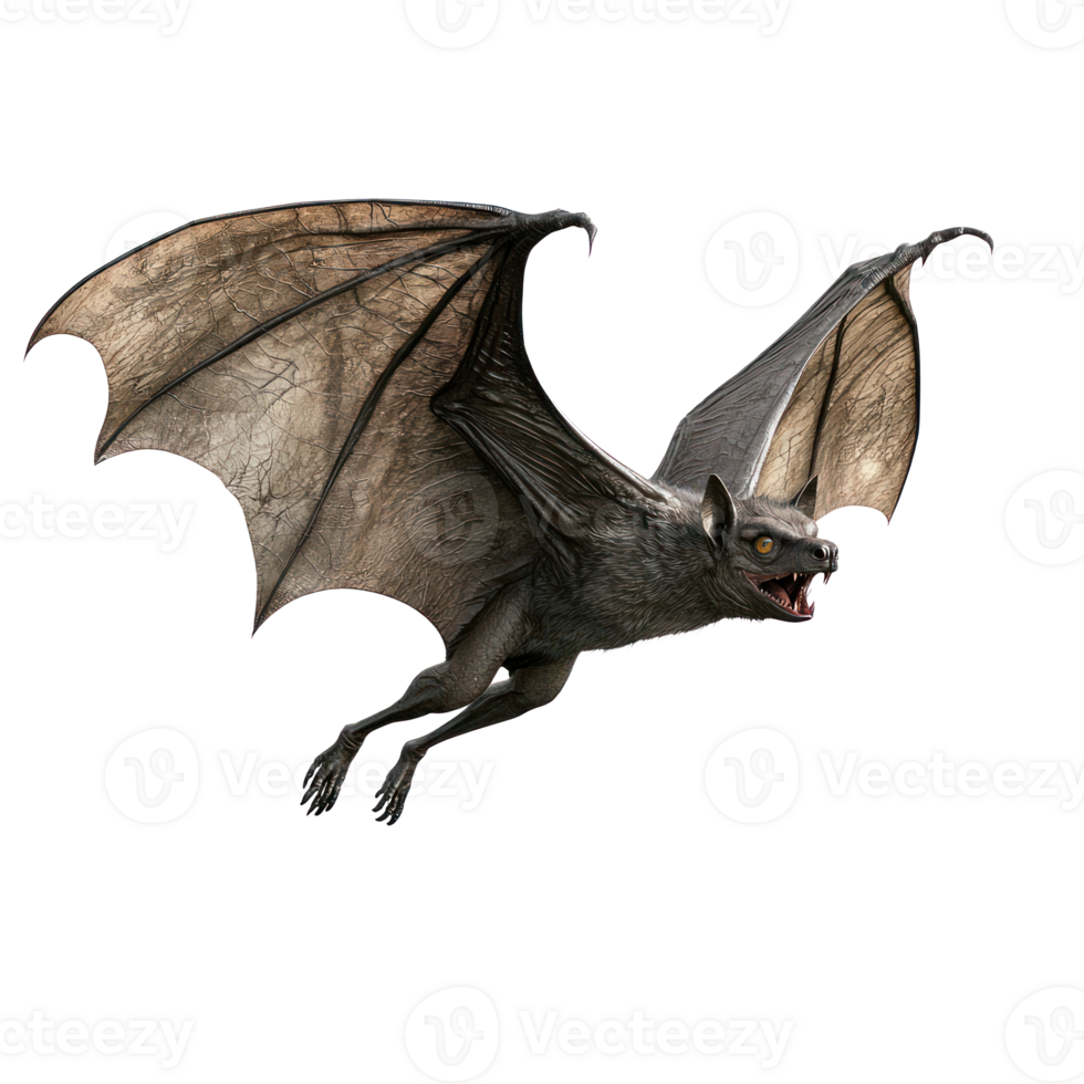 a bat flying in the air on a transparent background png