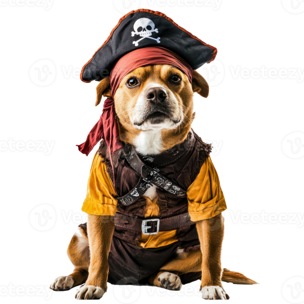 a dog dressed as a pirate png