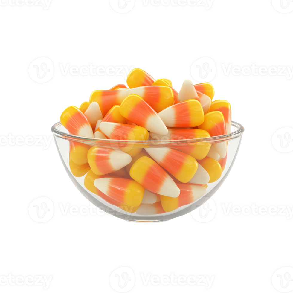 candy corn in a bowl on a transparent background png