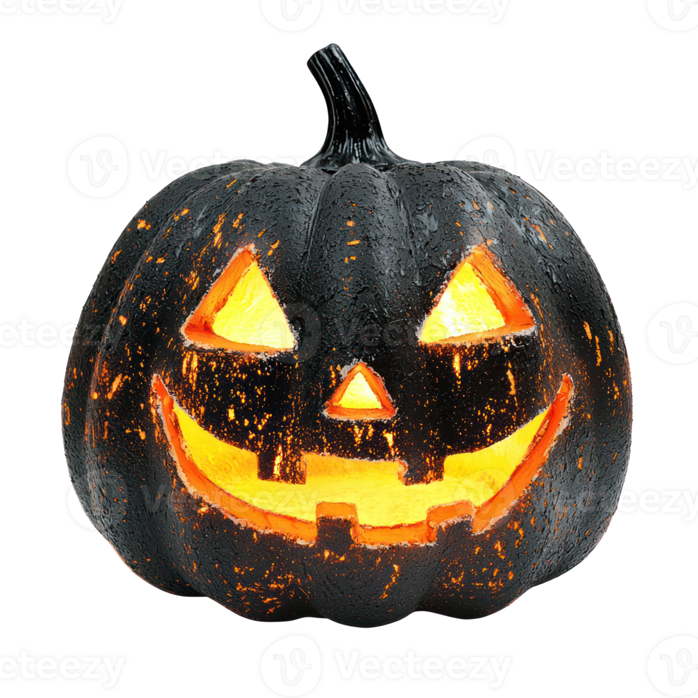 halloween pompoen met gloeiend ogen Aan transparant achtergrond png