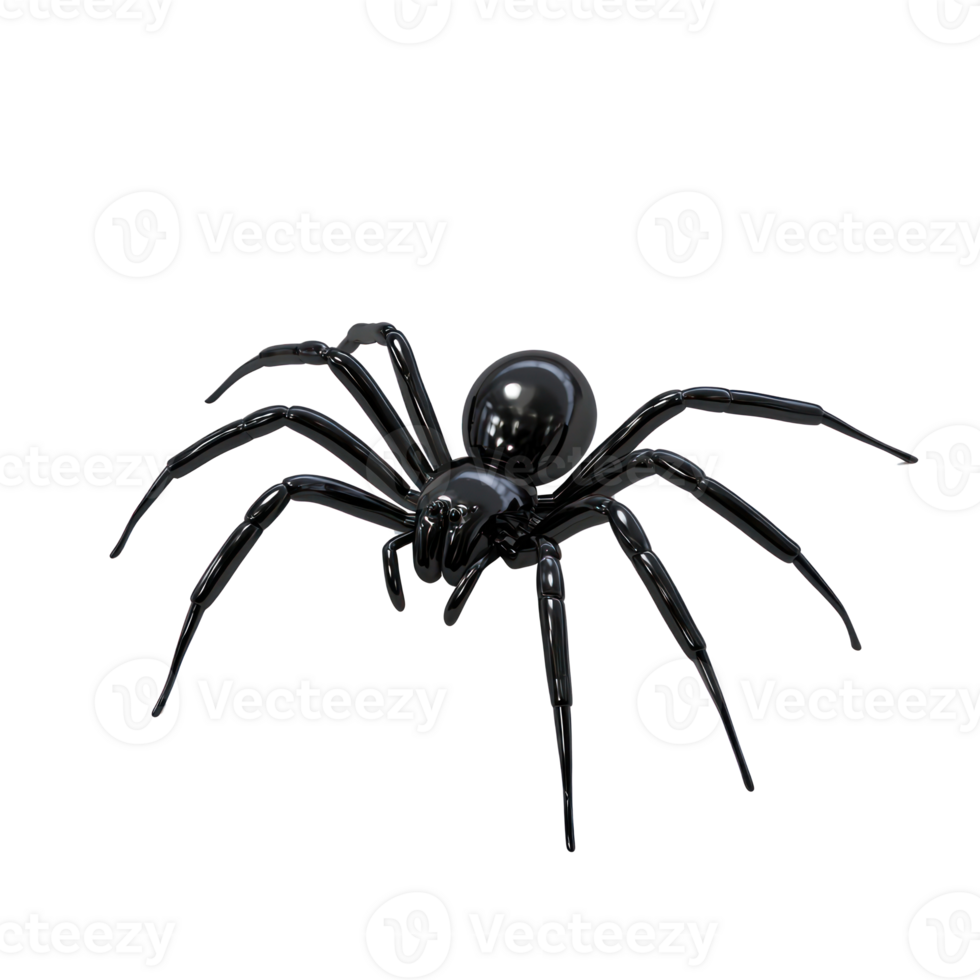 a black spider on a transparent background png