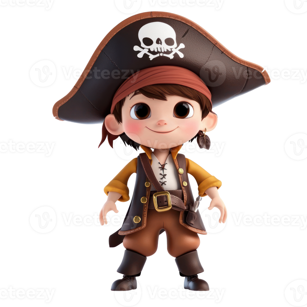 pirate character with a skull and bones on his chest png