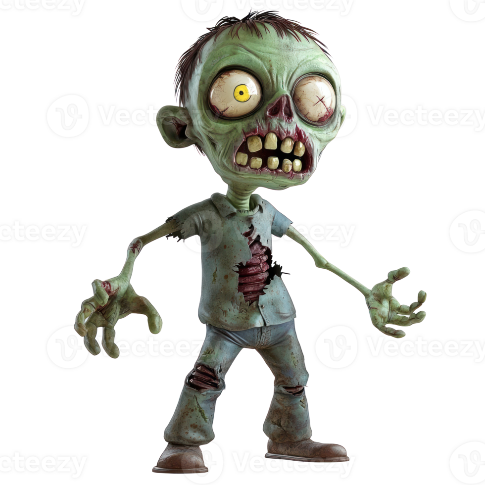zombie cartoon character with open mouth and eyes png