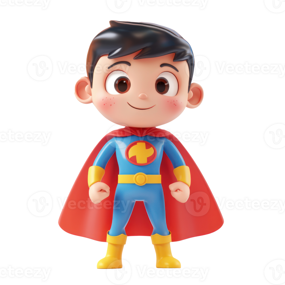 superhero boy isolate on transparency background png