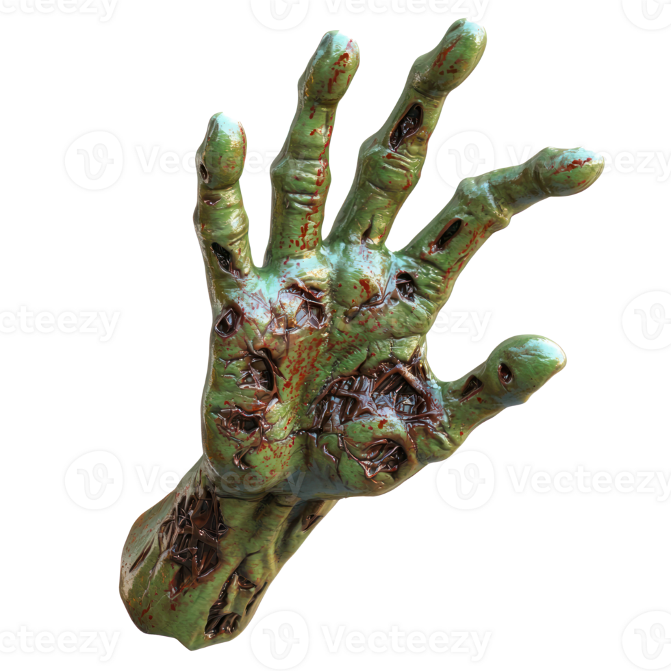 a hand with a zombie face on it png