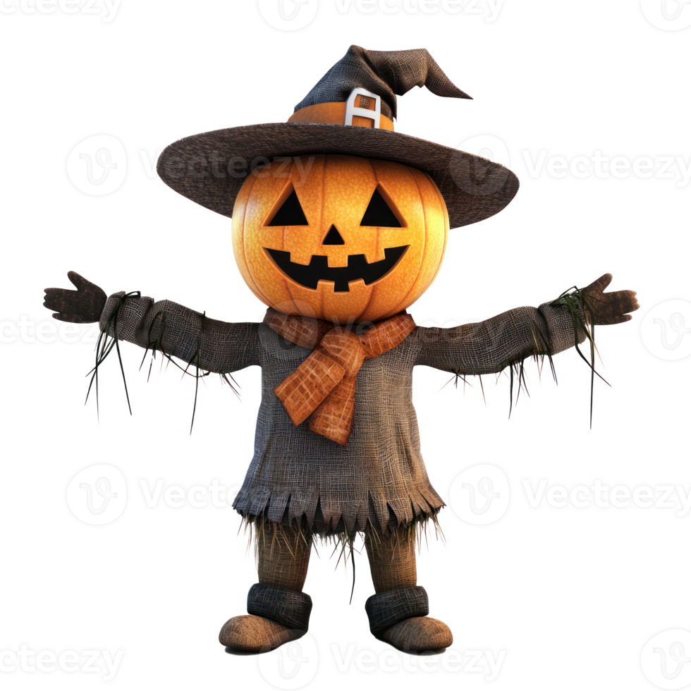 halloween pumpkin in a witch costume with a hat and hat png