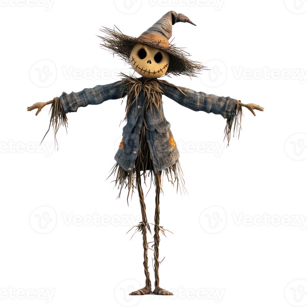 scarecrow halloween isolate on transparency background png