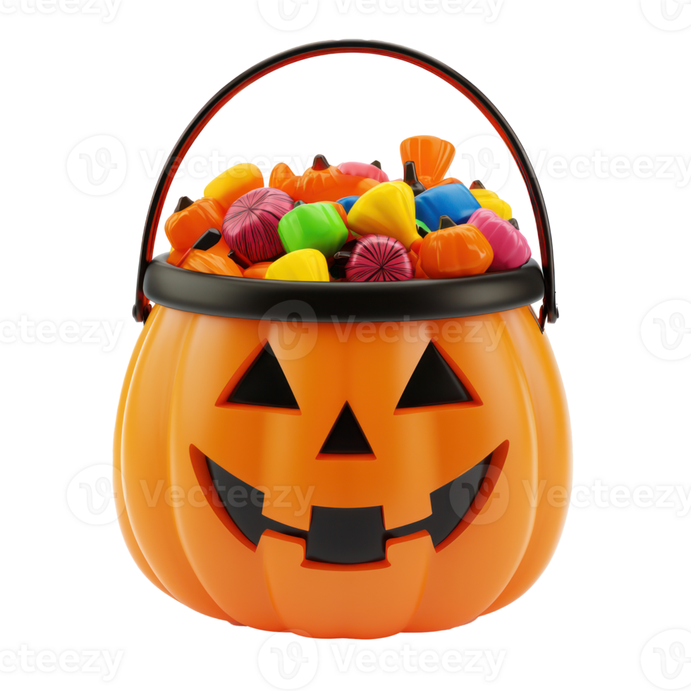 halloween candy bucket isolate on transparency background png