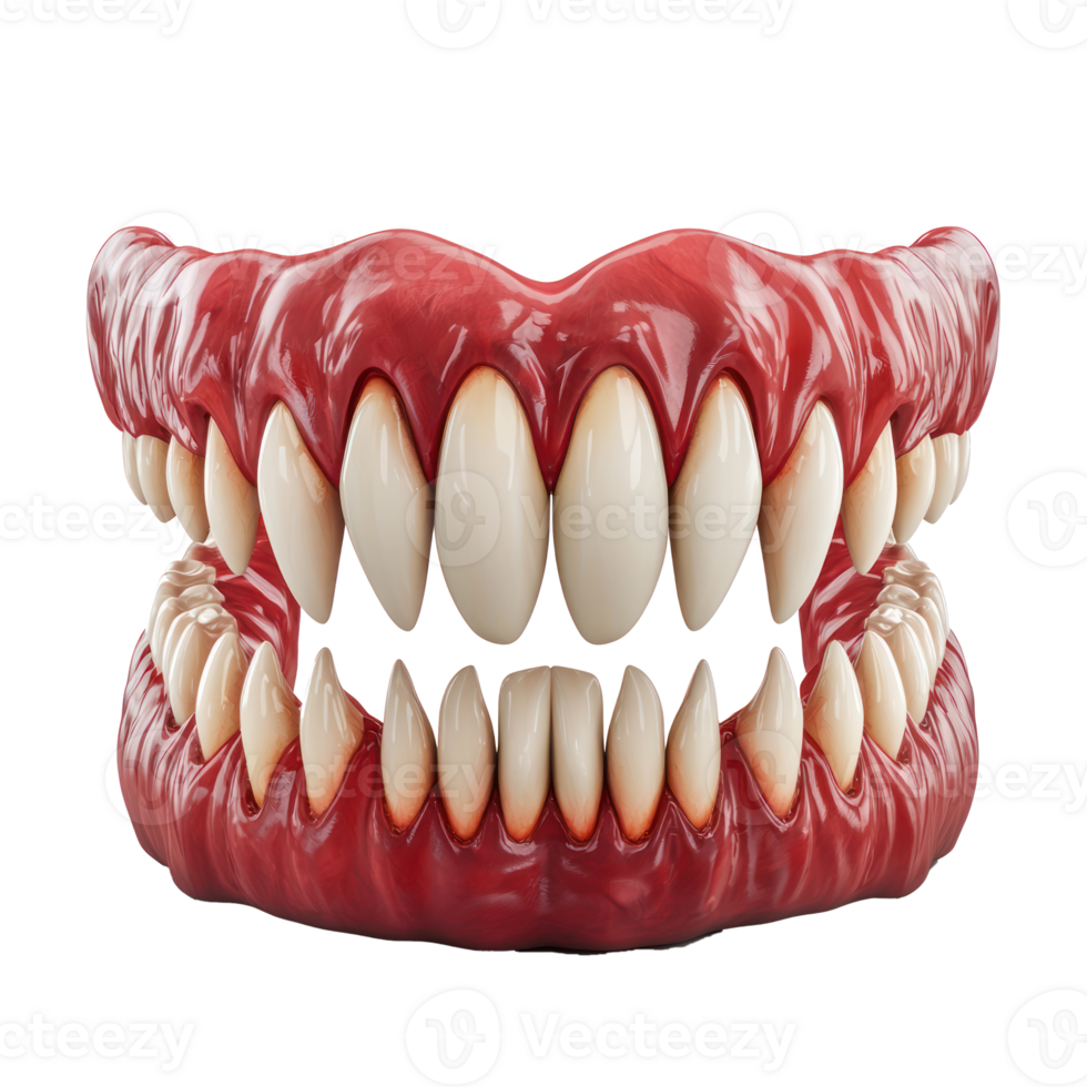 a realistic vampire teeth on a transparent background png