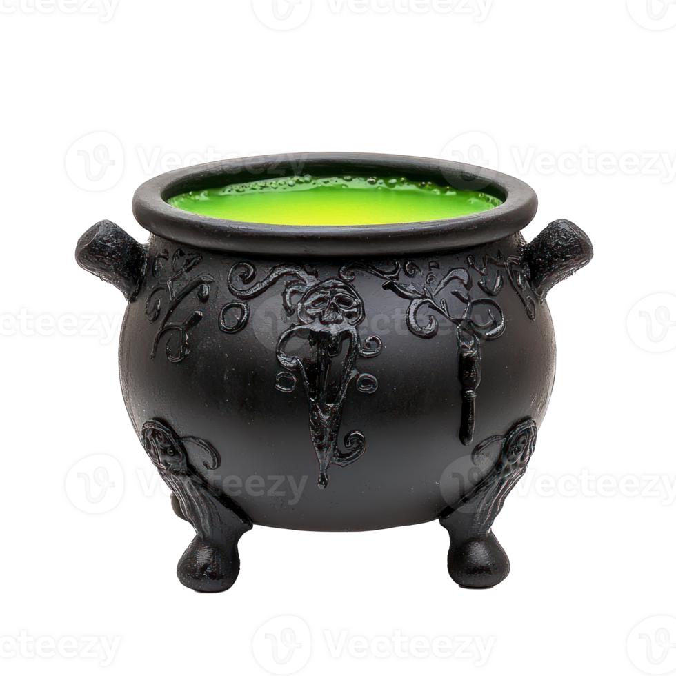 a black cauldron with green liquid in it png
