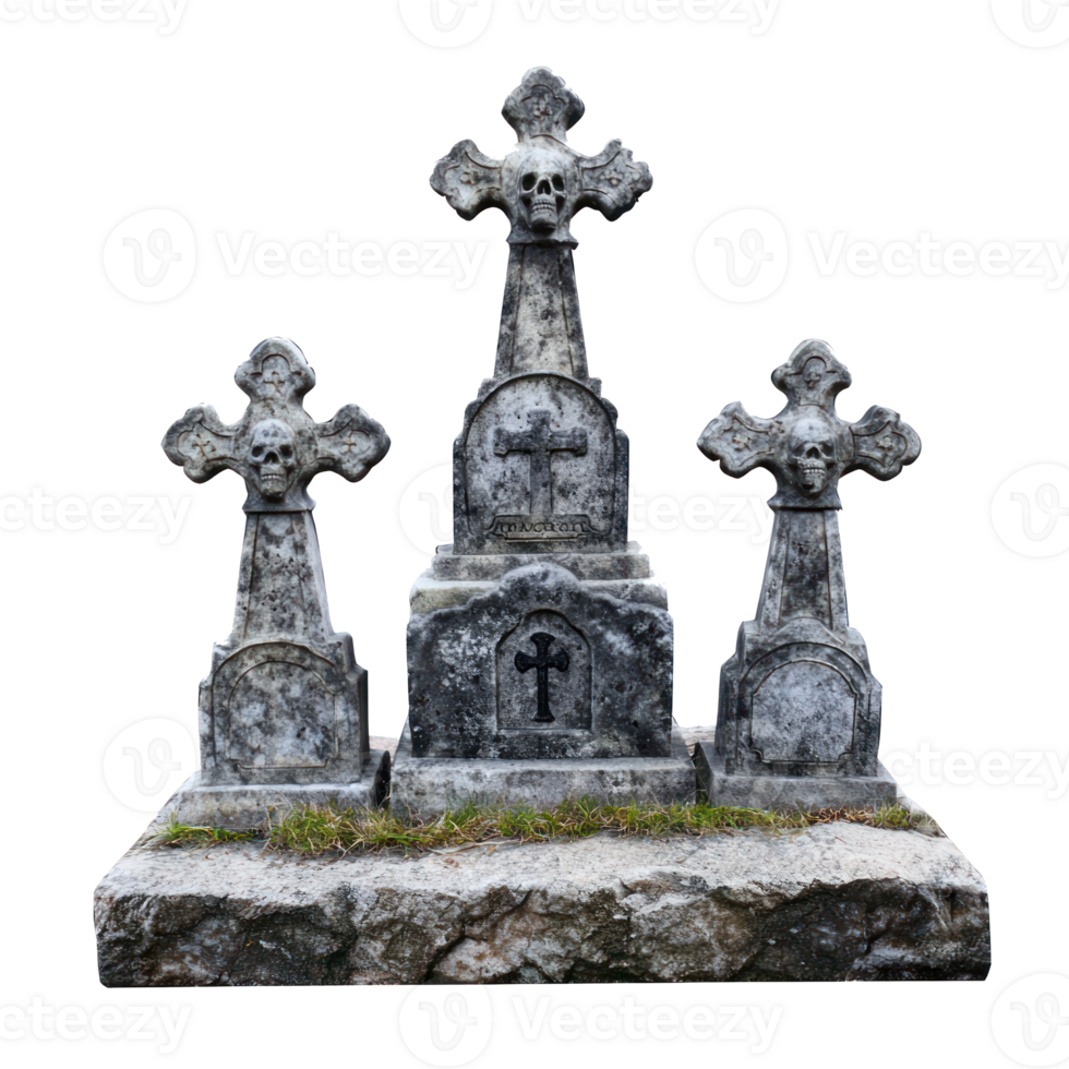three graves with crosses on top of them png