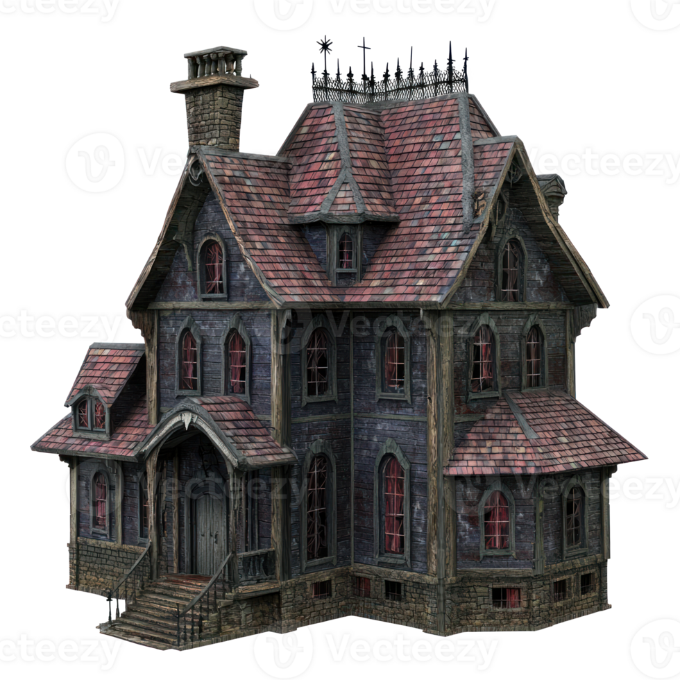 a 3d model of a haunted house png