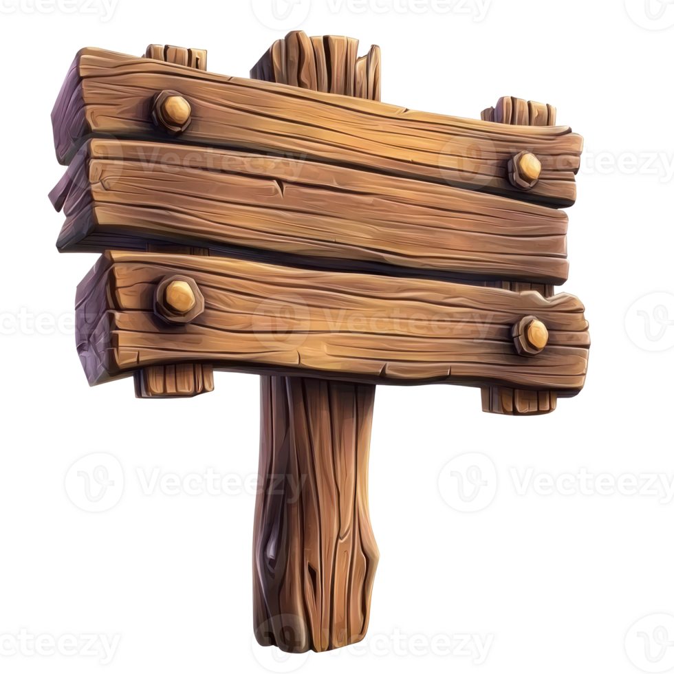 a wooden signpost on a transparent background png