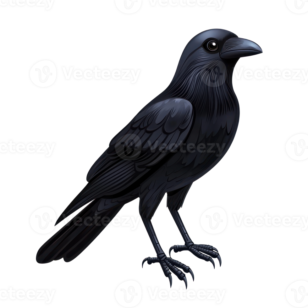 black raven bird on transparent background png