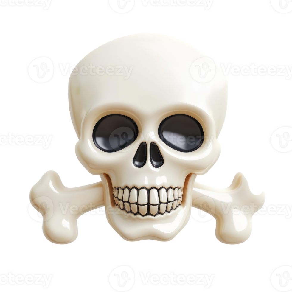 a skull with two bones on a transparent background png