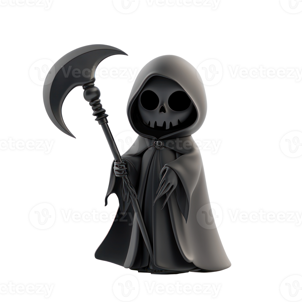 a cartoon grim reaper holding a scythe png