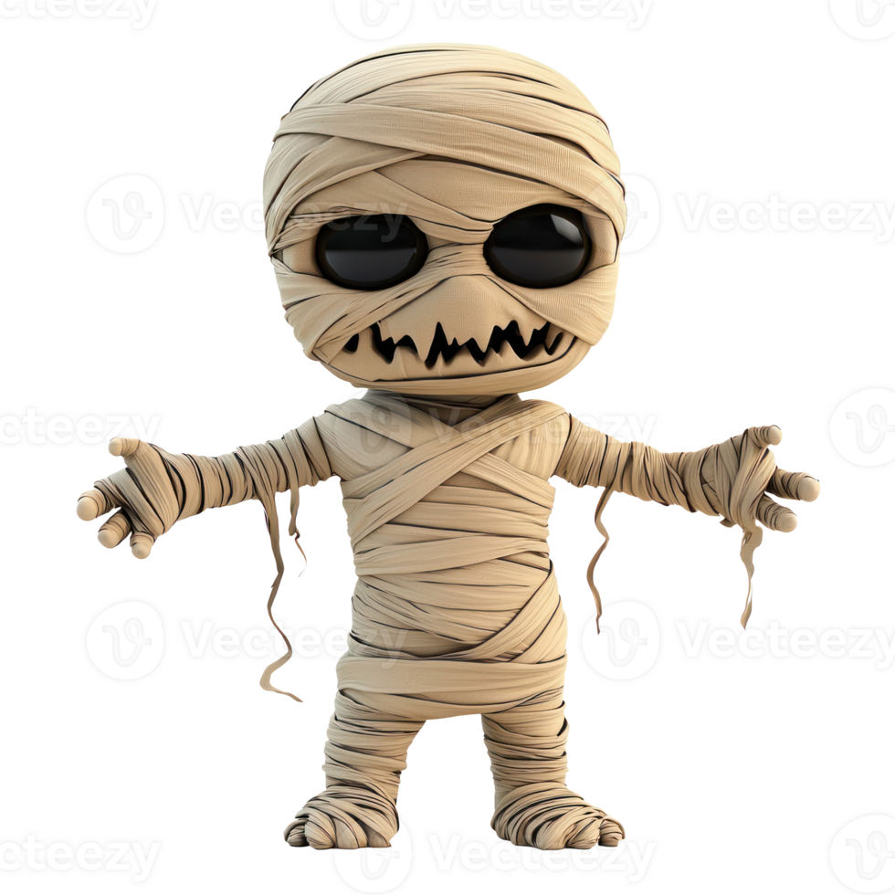 Cute Small mummy 3d isolate on transparent background png