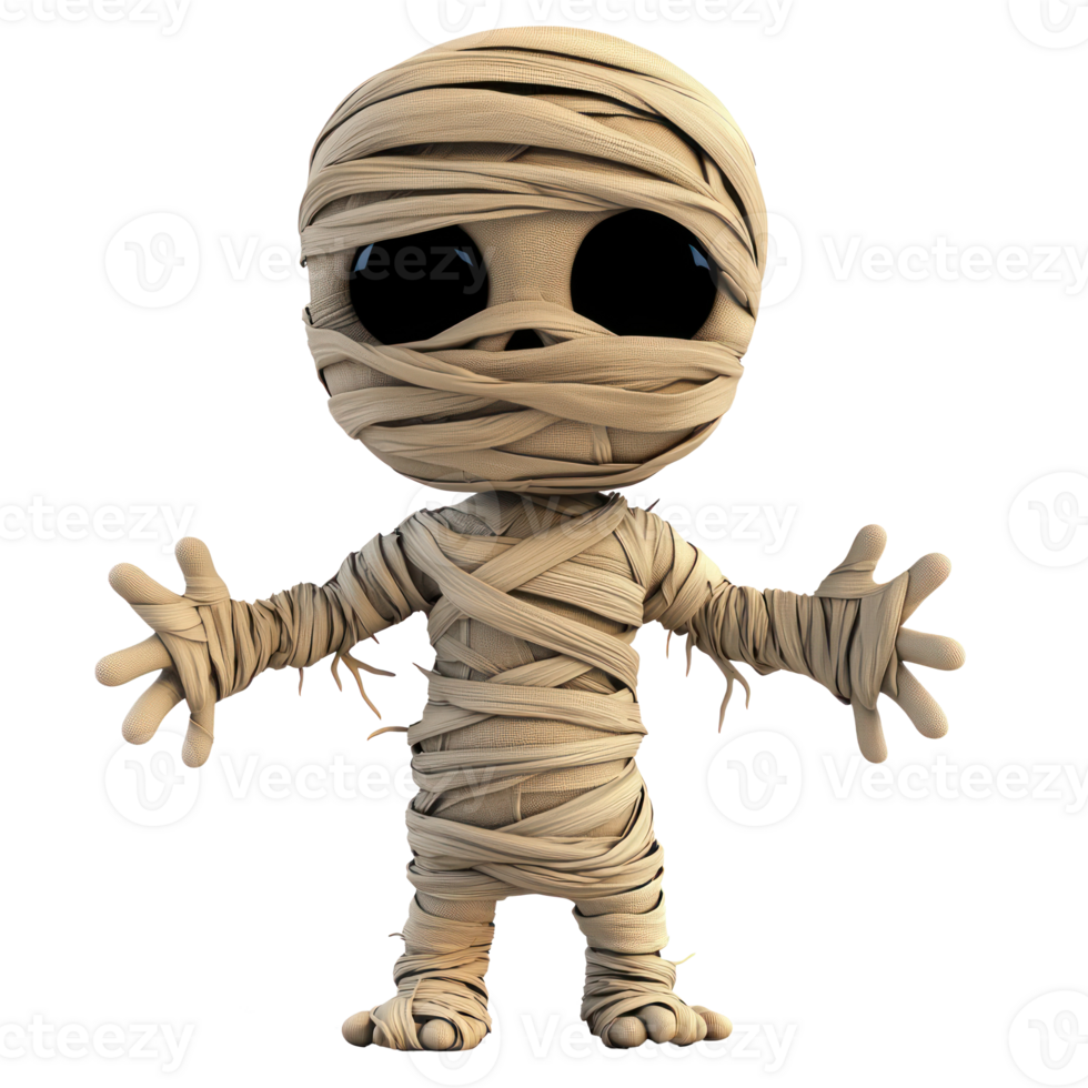 Cartoon Mummy 3D isolate on transparency background png
