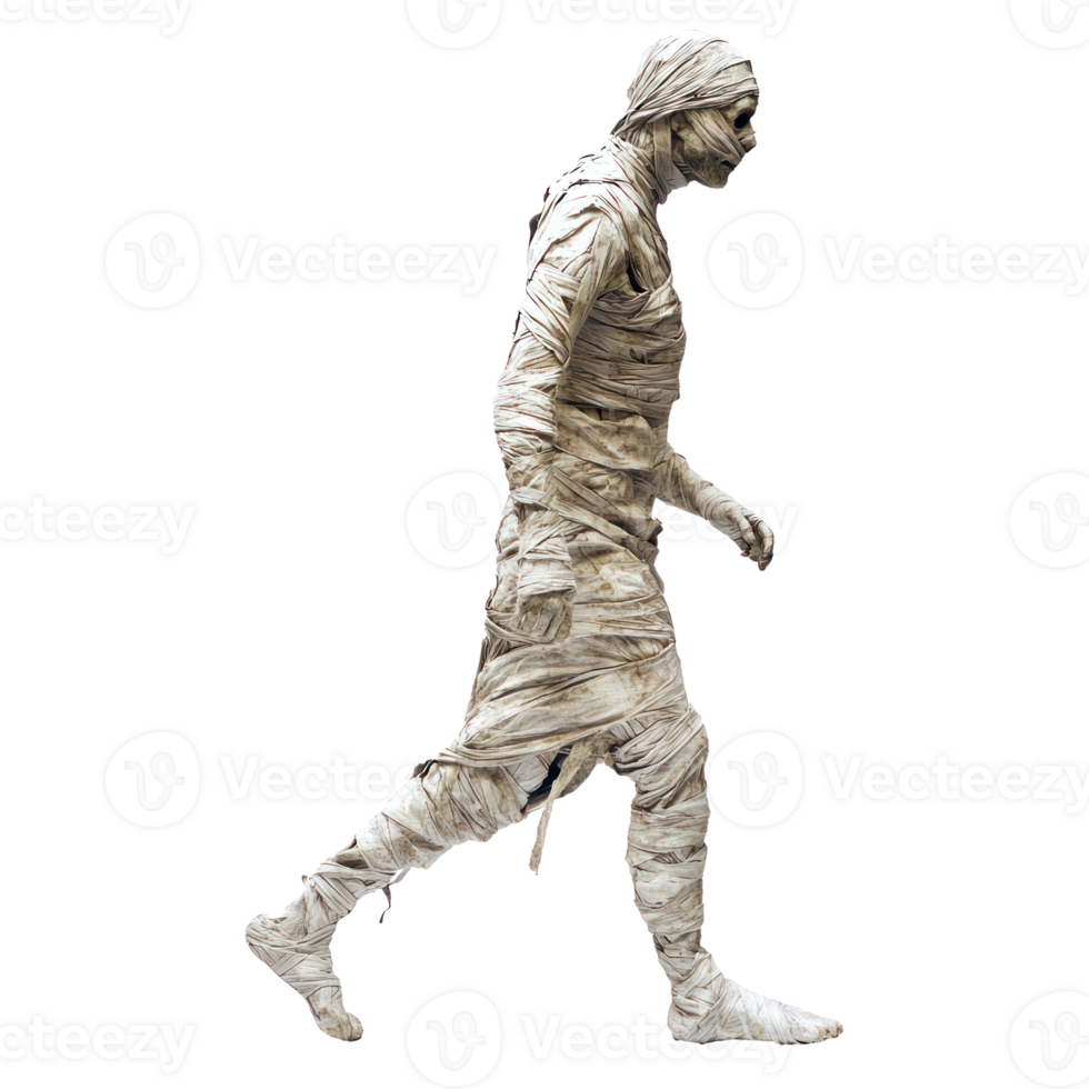 a man in a mummy costume walking on a transparent background png