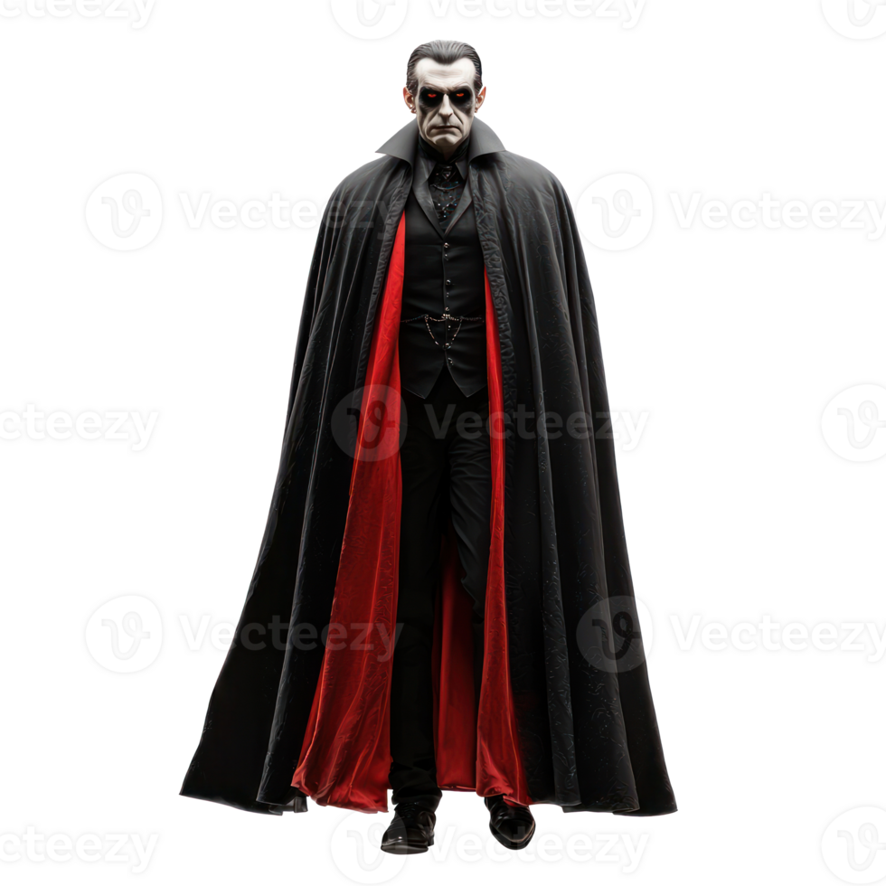 dracula vampire costume isolate on transparency background png