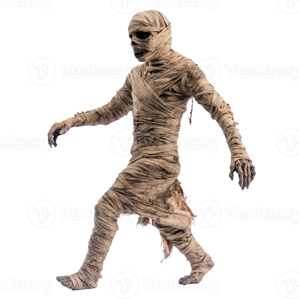 a man in a mummy costume walking on a transparent background png