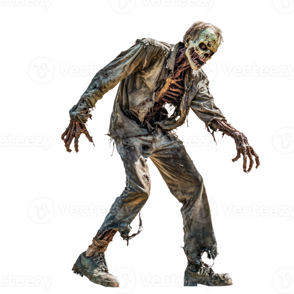 the walking dead zombie walking on transparent background png